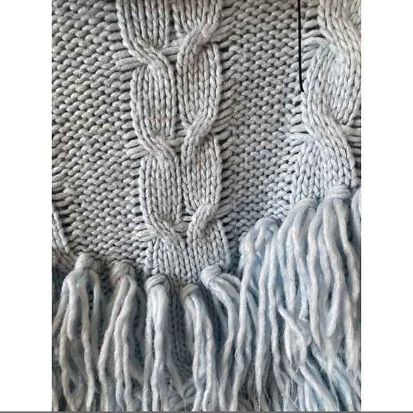 BABY BLUE KNIT SWEATER W/ FRINGE - Picture 5 of 6